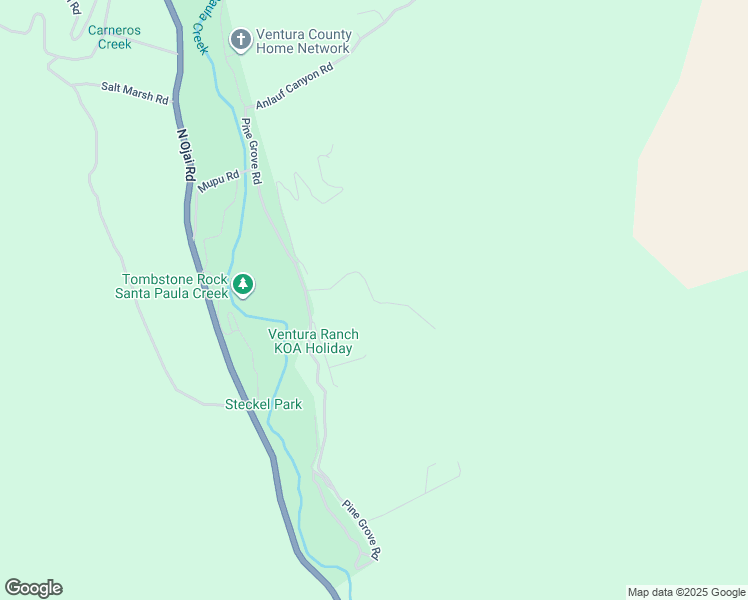 map of restaurants, bars, coffee shops, grocery stores, and more near Mud Creek Road in Santa Paula