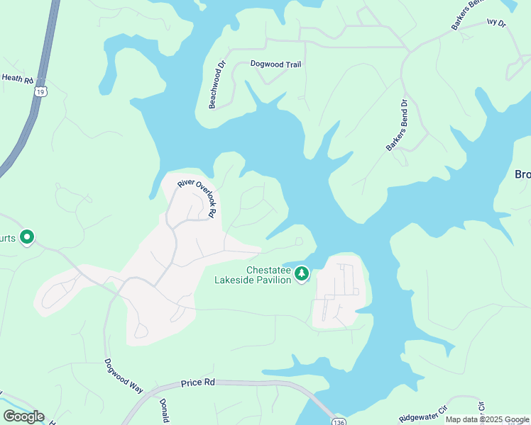 map of restaurants, bars, coffee shops, grocery stores, and more near 47 Cedar Creek Drive in Dawsonville