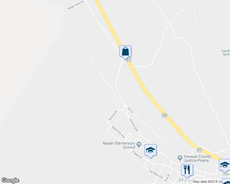 map of restaurants, bars, coffee shops, grocery stores, and more near 12340 Stage Coach Road in Mayer