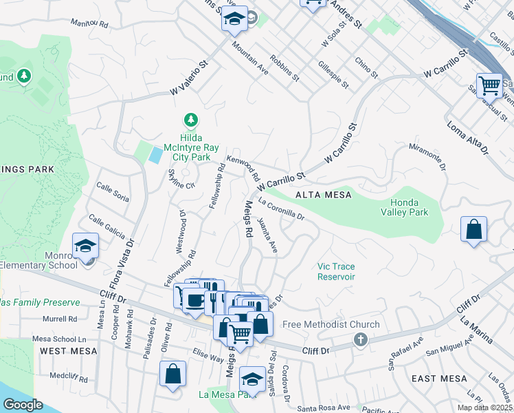 map of restaurants, bars, coffee shops, grocery stores, and more near in Santa Barbara