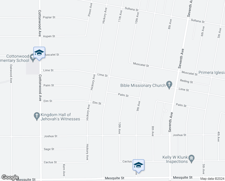 map of restaurants, bars, coffee shops, grocery stores, and more near 15366 Palm Street in Hesperia