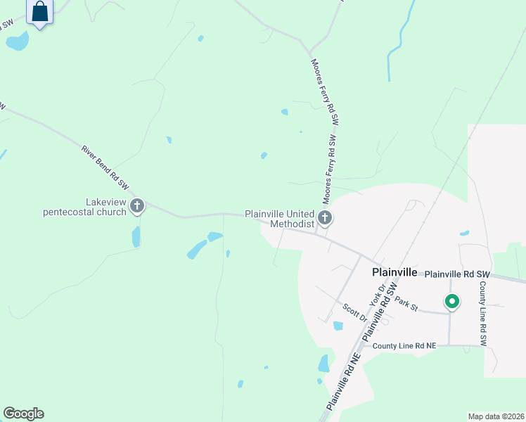 map of restaurants, bars, coffee shops, grocery stores, and more near 455 River Bend Road Southwest in Plainville