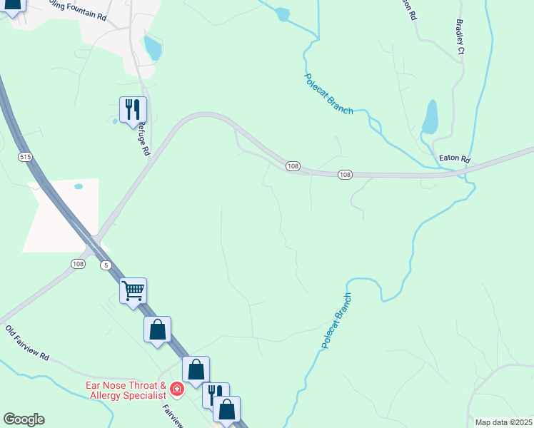 map of restaurants, bars, coffee shops, grocery stores, and more near 214 Refuge Valley Road in Jasper