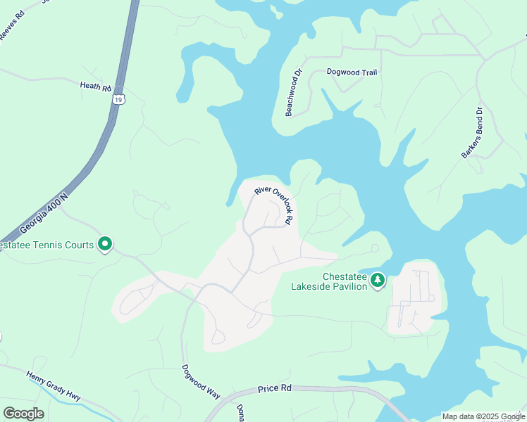 map of restaurants, bars, coffee shops, grocery stores, and more near 51 River Overlook Court in Dawsonville