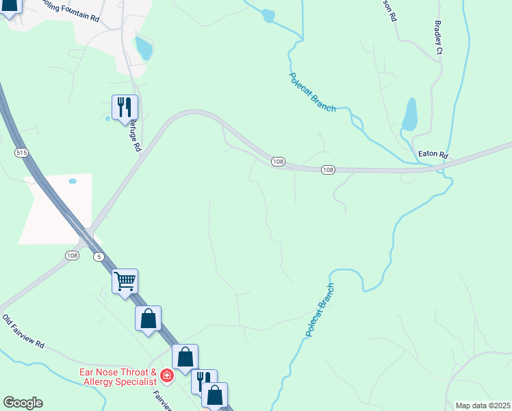map of restaurants, bars, coffee shops, grocery stores, and more near 214 Refuge Valley Road in Jasper