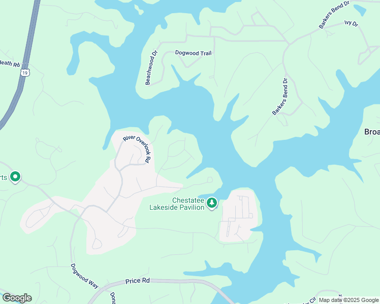 map of restaurants, bars, coffee shops, grocery stores, and more near 25 Cedar Creek Drive in Dawsonville