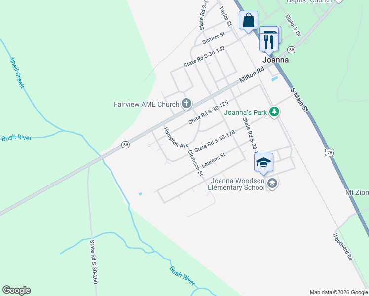 map of restaurants, bars, coffee shops, grocery stores, and more near 223 S-30-143 in Joanna