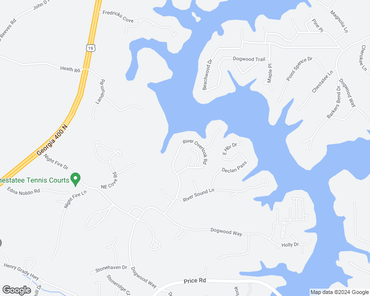 map of restaurants, bars, coffee shops, grocery stores, and more near 121 River Sound Alley in Dawsonville