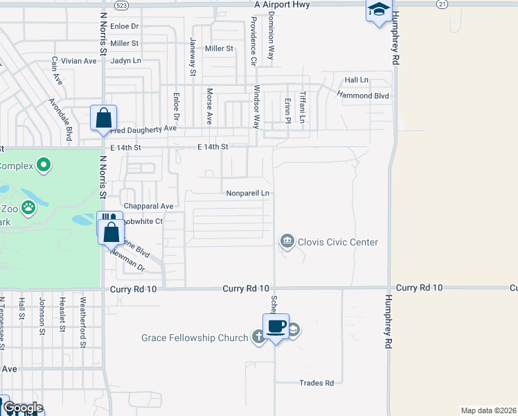 map of restaurants, bars, coffee shops, grocery stores, and more near 116 Almond Tree Lane in Clovis