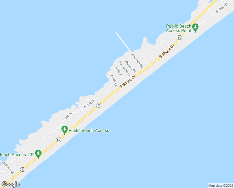 map of restaurants, bars, coffee shops, grocery stores, and more near 1626 South Shore Drive in Surf City