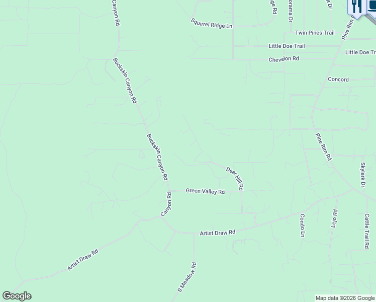 map of restaurants, bars, coffee shops, grocery stores, and more near 2932 Deer Hill Road in Heber-Overgaard