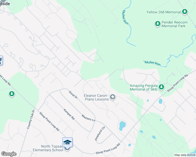 map of restaurants, bars, coffee shops, grocery stores, and more near 1052 Topsail Greens Drive in Hampstead