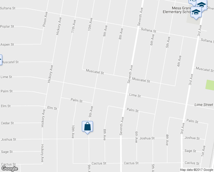 map of restaurants, bars, coffee shops, grocery stores, and more near 15640 Lime Street in Hesperia