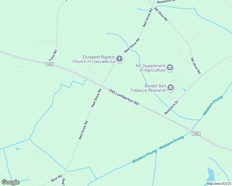 map of restaurants, bars, coffee shops, grocery stores, and more near State Road 1002 in Whiteville