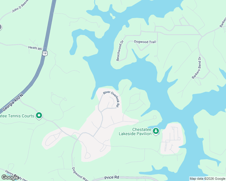 map of restaurants, bars, coffee shops, grocery stores, and more near 494 River Overlook Road in Dawsonville