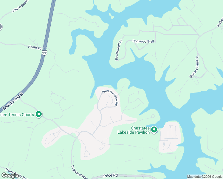 map of restaurants, bars, coffee shops, grocery stores, and more near 494 River Overlook Road in Dawsonville