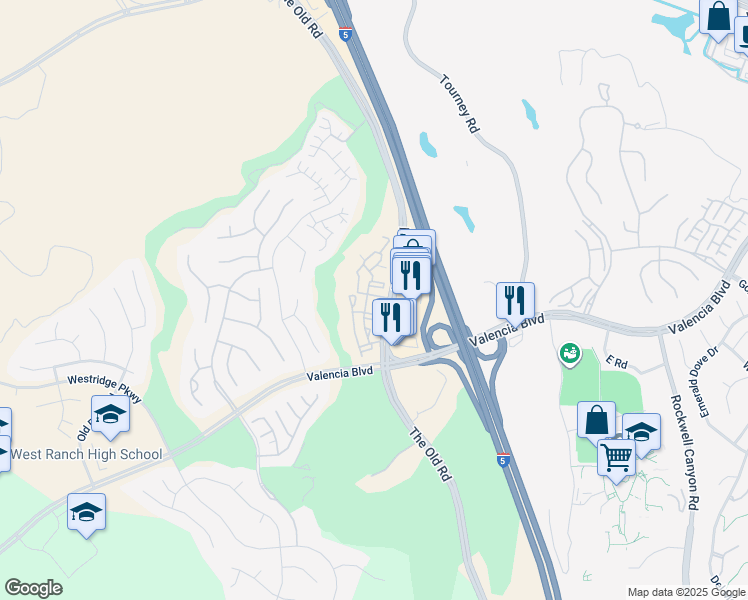 map of restaurants, bars, coffee shops, grocery stores, and more near in Los Angeles County
