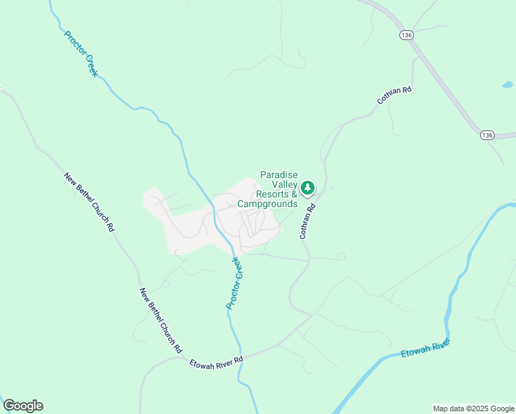 map of restaurants, bars, coffee shops, grocery stores, and more near 6 Park Avenue in Dawsonville