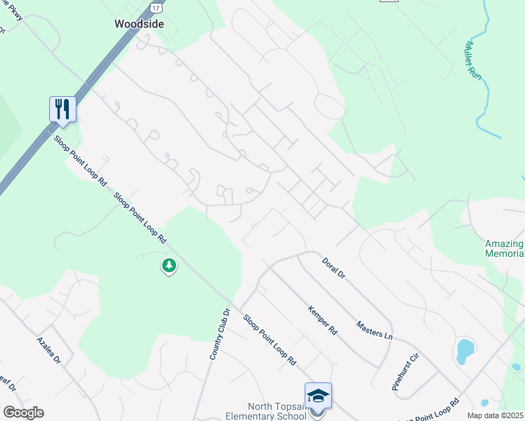 map of restaurants, bars, coffee shops, grocery stores, and more near 122 Pebble Beach Drive in Hampstead