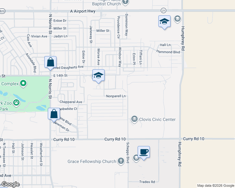 map of restaurants, bars, coffee shops, grocery stores, and more near 112 Almond Tree Lane in Clovis