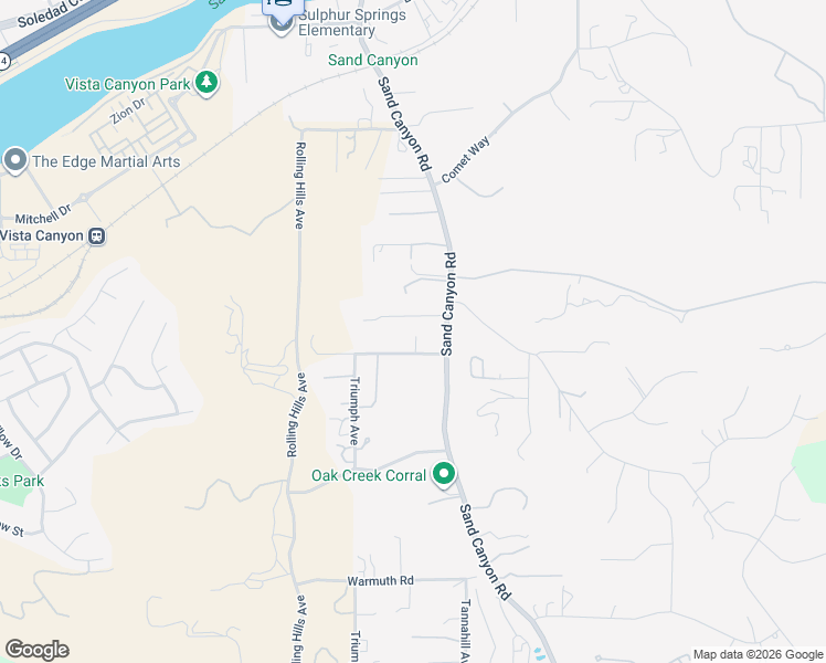 map of restaurants, bars, coffee shops, grocery stores, and more near 16251 Valley Ranch Road in Santa Clarita