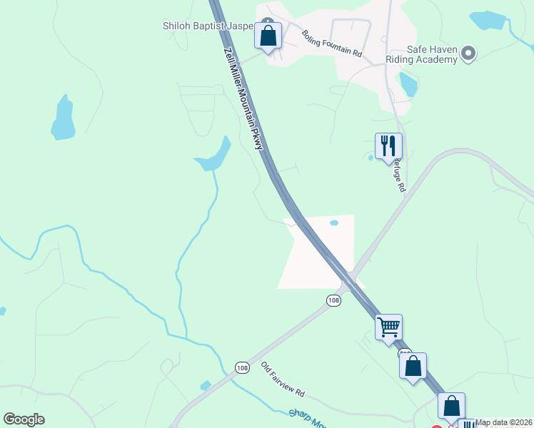 map of restaurants, bars, coffee shops, grocery stores, and more near Georgia 515 in Jasper