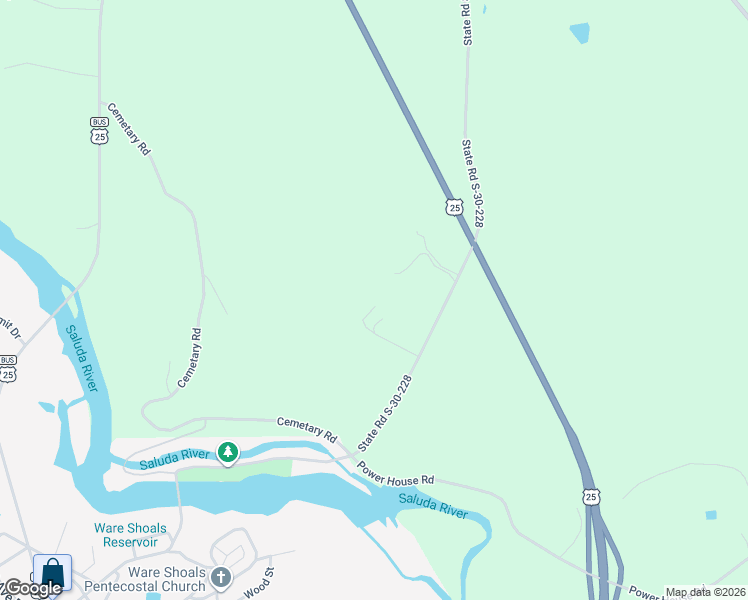 map of restaurants, bars, coffee shops, grocery stores, and more near 126 Tannoy Drive in Ware Shoals