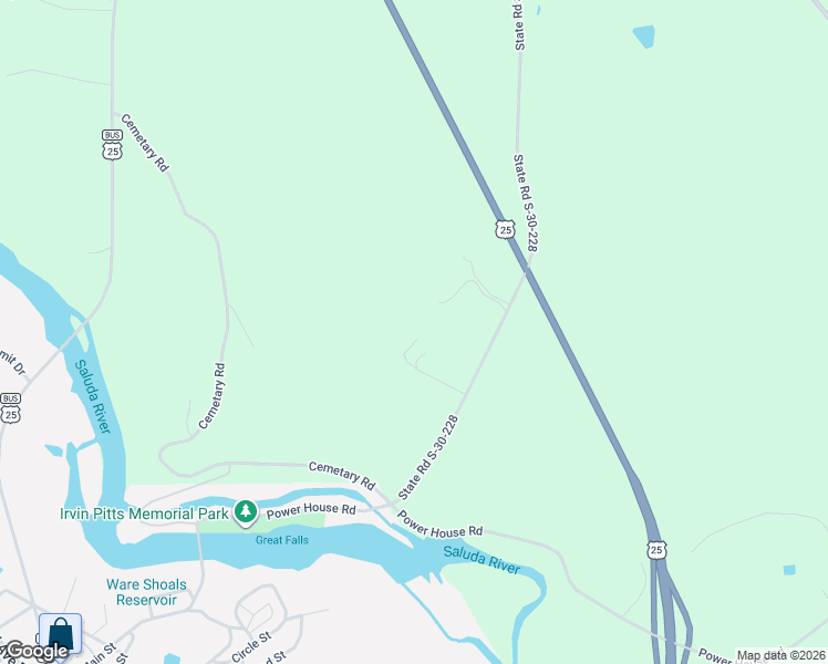 map of restaurants, bars, coffee shops, grocery stores, and more near 126 Tannoy Drive in Ware Shoals