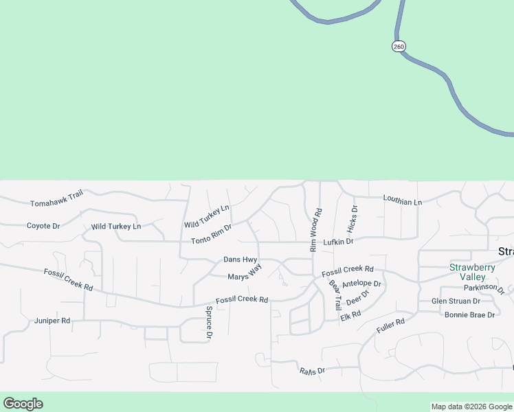 map of restaurants, bars, coffee shops, grocery stores, and more near 8828 Tonto Rim Drive in Strawberry
