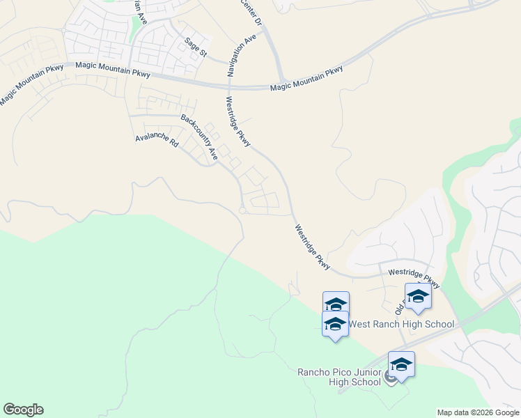map of restaurants, bars, coffee shops, grocery stores, and more near Westridge Parkway in Stevenson Ranch