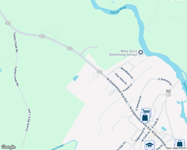 map of restaurants, bars, coffee shops, grocery stores, and more near 2 Holloway Drive in Ware Shoals