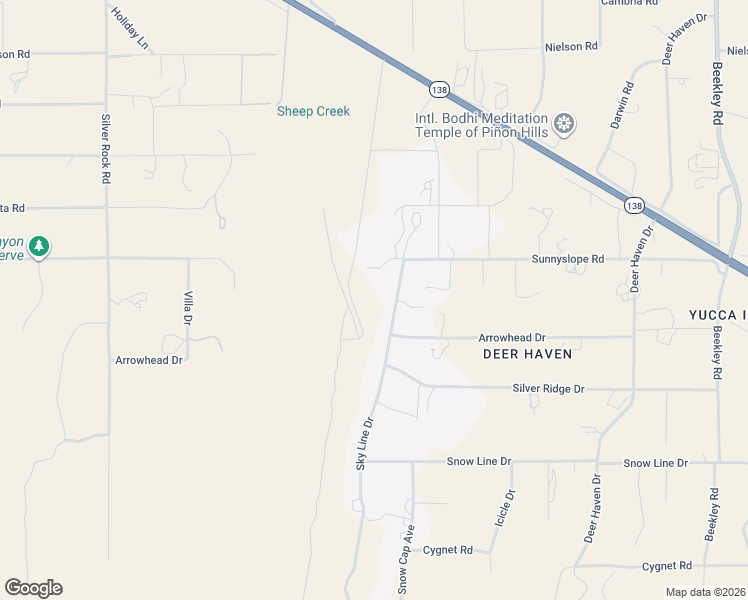map of restaurants, bars, coffee shops, grocery stores, and more near 8820 Sky Line Drive in Pinon Hills