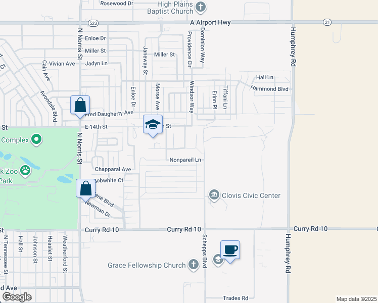map of restaurants, bars, coffee shops, grocery stores, and more near 112 Almond Tree Lane in Clovis