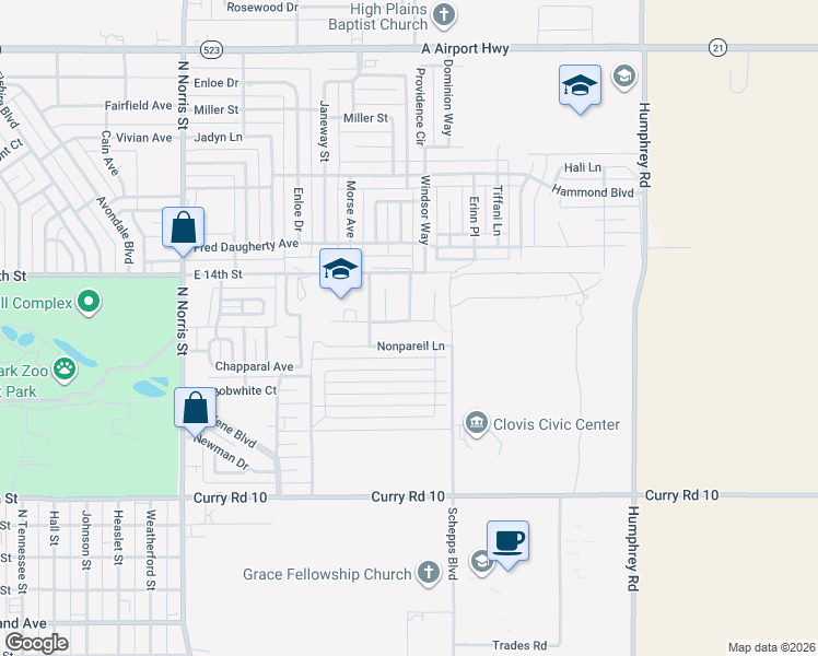 map of restaurants, bars, coffee shops, grocery stores, and more near 112 Almond Tree Lane in Clovis