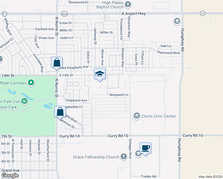 map of restaurants, bars, coffee shops, grocery stores, and more near 117 Almond Tree Lane in Clovis