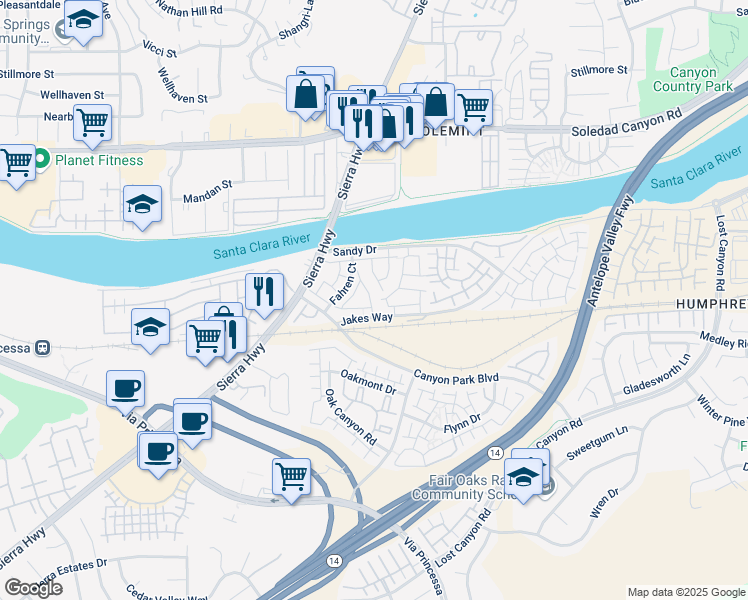 map of restaurants, bars, coffee shops, grocery stores, and more near in 