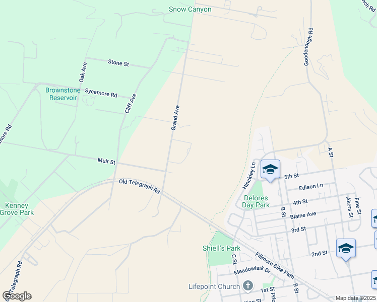 map of restaurants, bars, coffee shops, grocery stores, and more near 1068 Grand Avenue in Fillmore