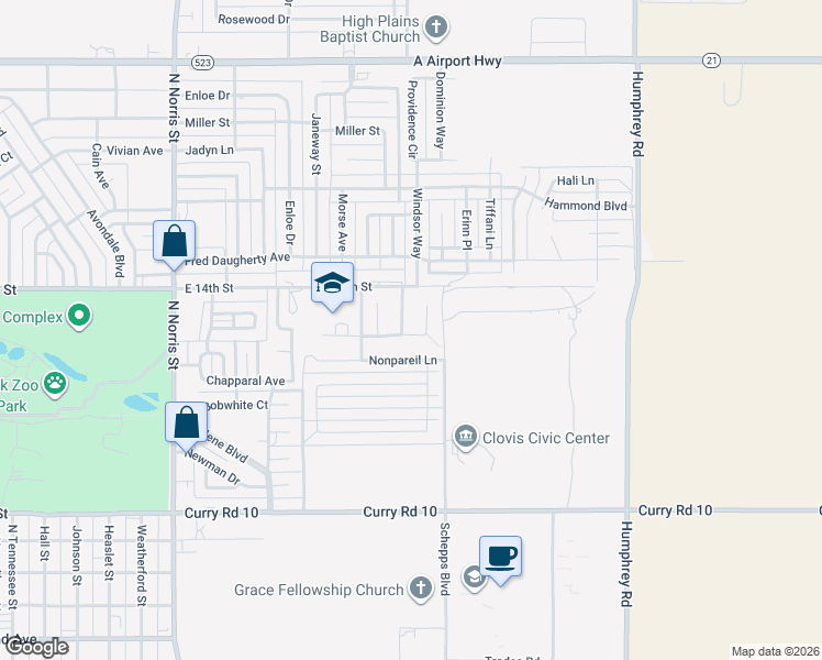 map of restaurants, bars, coffee shops, grocery stores, and more near 112 Almond Tree Lane in Clovis