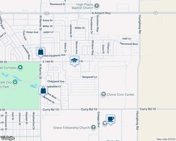 map of restaurants, bars, coffee shops, grocery stores, and more near 112 Almond Tree Lane in Clovis