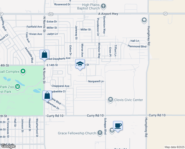 map of restaurants, bars, coffee shops, grocery stores, and more near 112 Almond Tree Lane in Clovis
