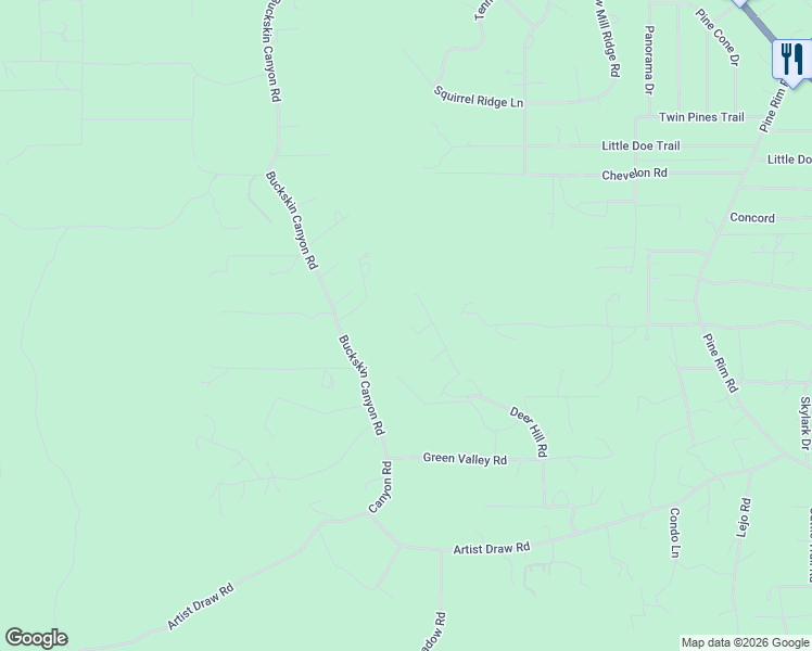 map of restaurants, bars, coffee shops, grocery stores, and more near 2950 Deer Hill Road in Heber-Overgaard