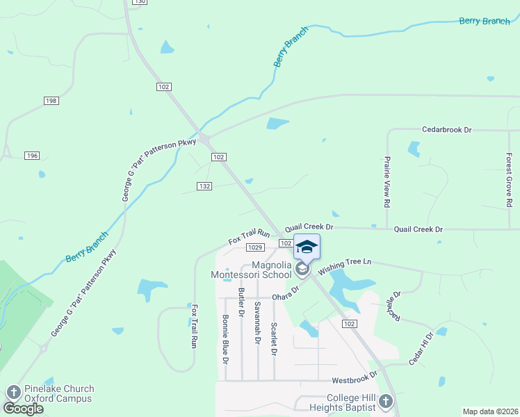 map of restaurants, bars, coffee shops, grocery stores, and more near 238 County Road 102 in Oxford