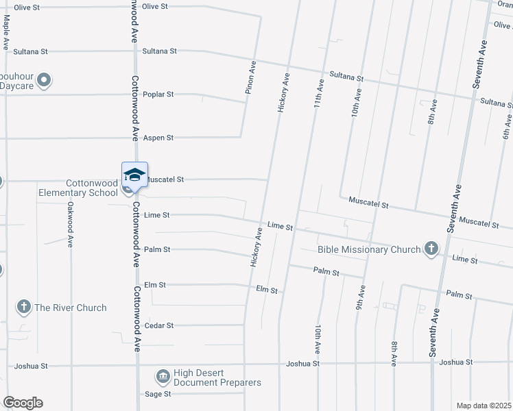map of restaurants, bars, coffee shops, grocery stores, and more near 8828 Hickory Avenue in Hesperia
