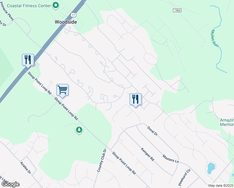 map of restaurants, bars, coffee shops, grocery stores, and more near 904 Lighthouse Court in Hampstead