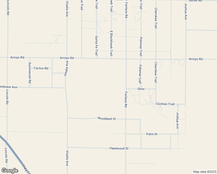 map of restaurants, bars, coffee shops, grocery stores, and more near Fairlane Road in Lucerne Valley