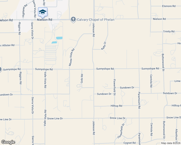 map of restaurants, bars, coffee shops, grocery stores, and more near 4875 Sunnyslope Road in Phelan