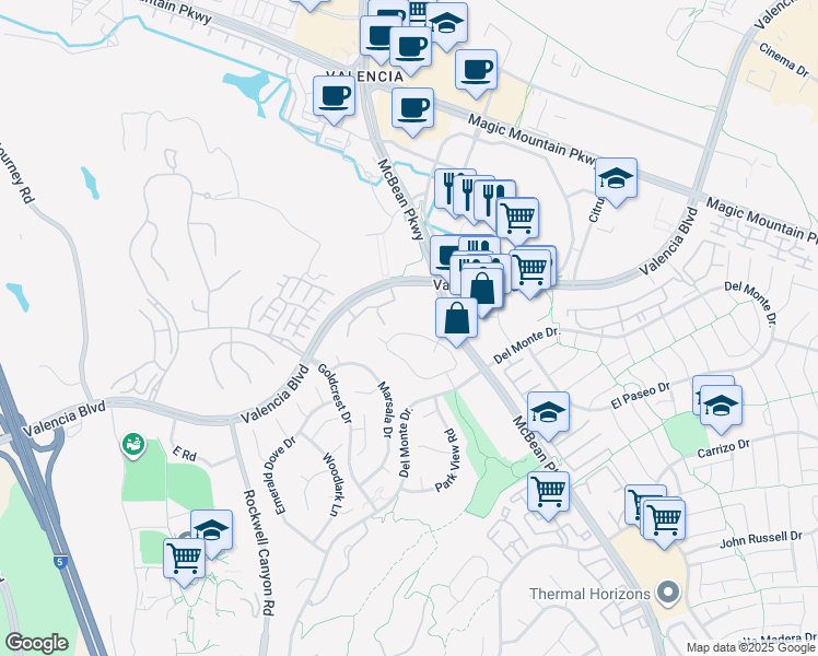 map of restaurants, bars, coffee shops, grocery stores, and more near in Los Angeles County