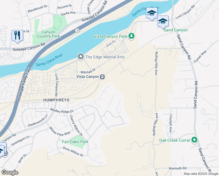 map of restaurants, bars, coffee shops, grocery stores, and more near 27462 English Ivy Lane in Los Angeles County
