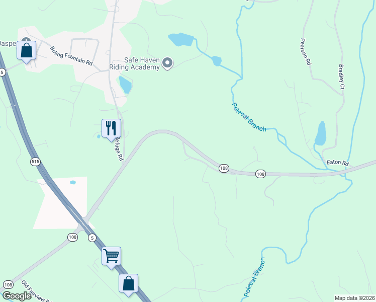 map of restaurants, bars, coffee shops, grocery stores, and more near 1425 Waleska Highway 108 in Jasper