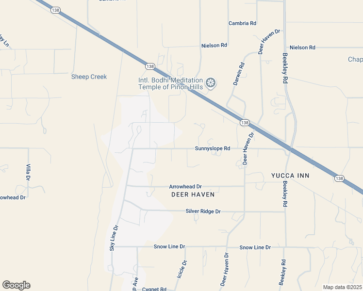 map of restaurants, bars, coffee shops, grocery stores, and more near 2870 Sunnyslope Road in Pinon Hills